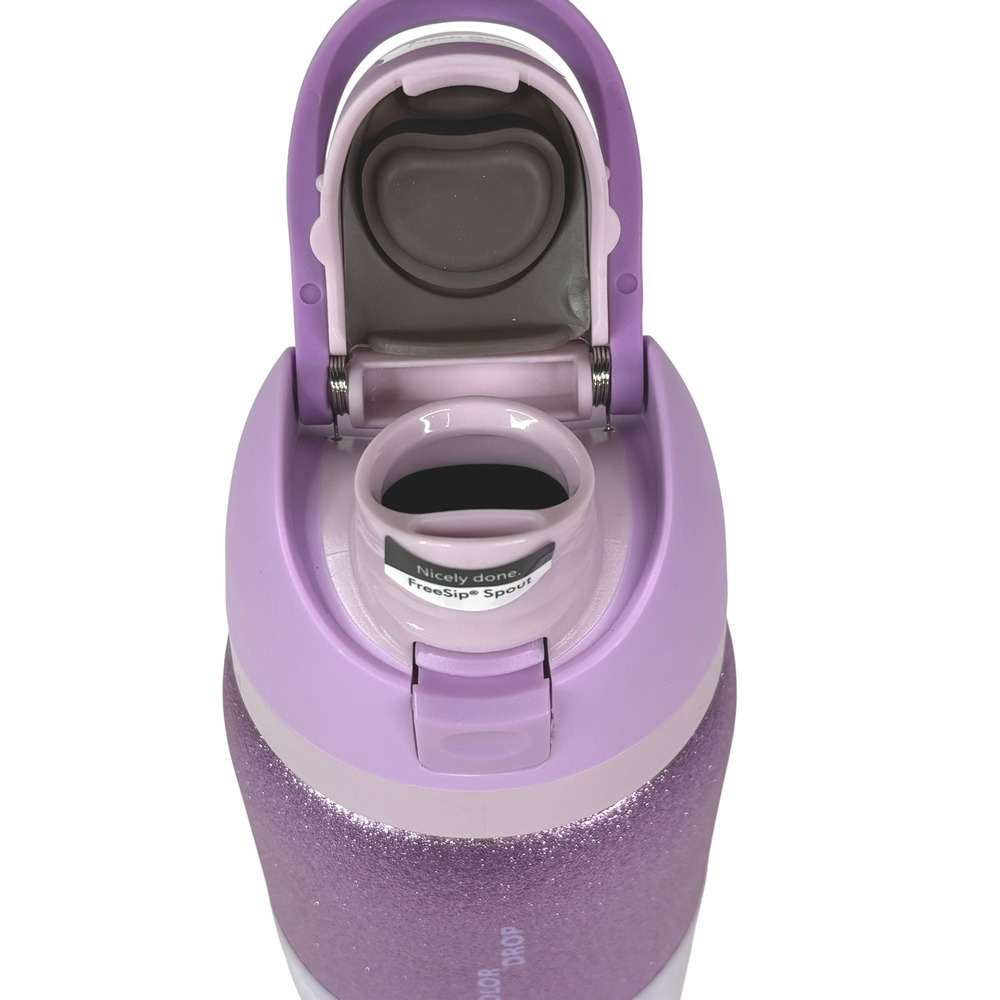 Owala FreeSip 24oz Water Bottle Color Drop Dreamy Purple Glitter Stainless Steel - Picture 3 of 6